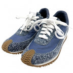 Loewe Sneakers Flo Runner Shoes Running 40 Nylon Suede Blue