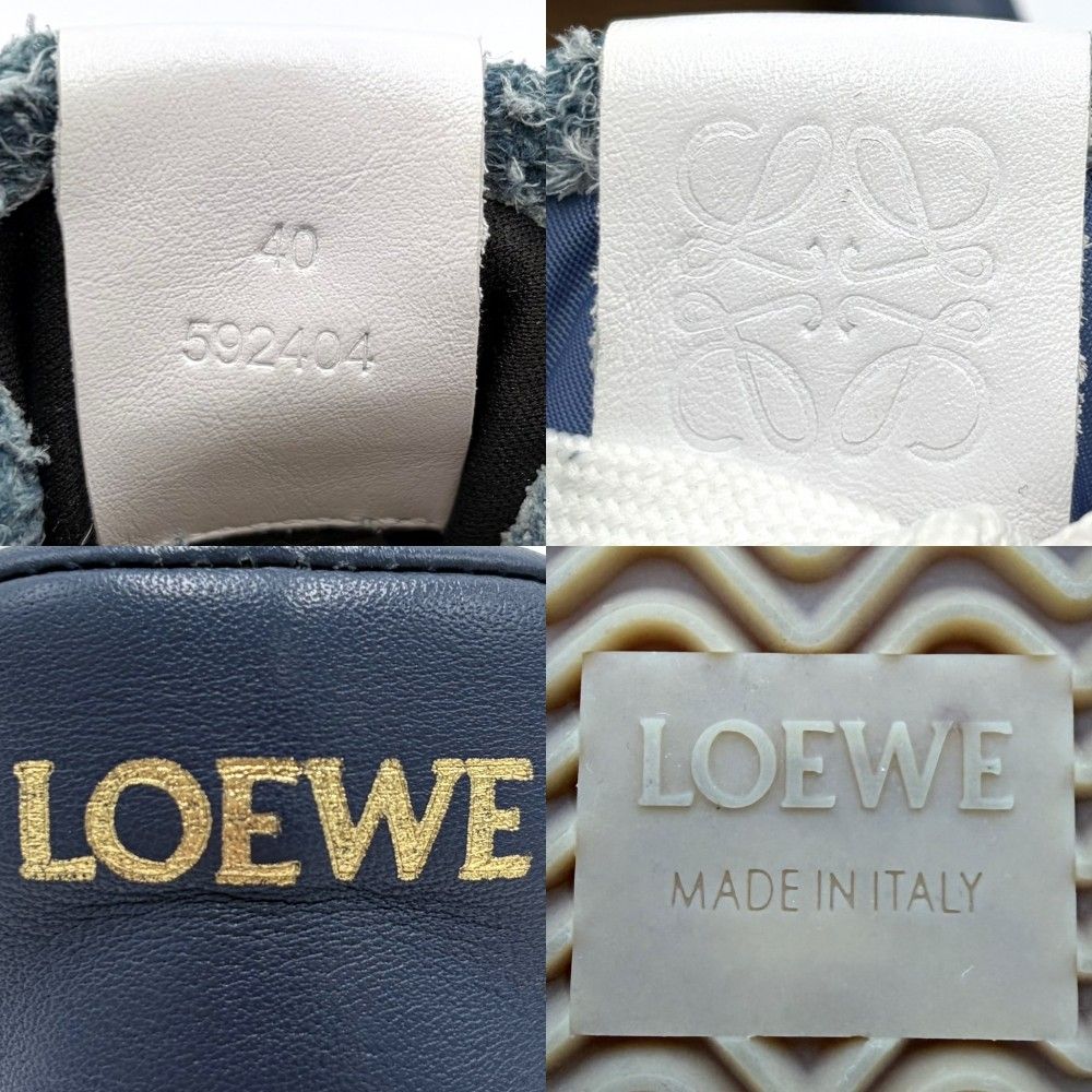 Loewe Sneakers Flo Runner Shoes Running 40 Nylon Suede Blue — view 3