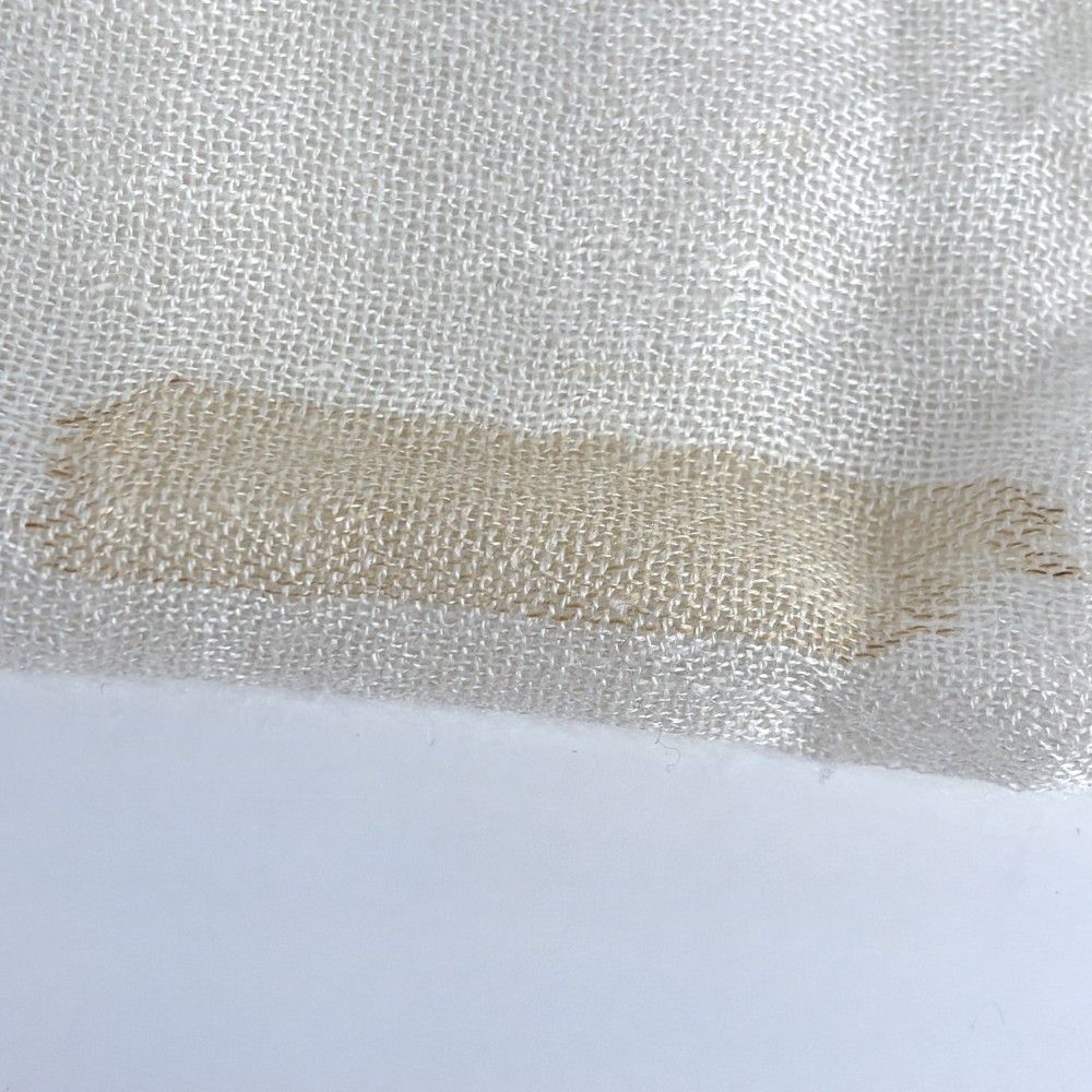 Chanel Shawl Sequins Large CC Logo Silk Cashmere Ivory Scarf — view 5