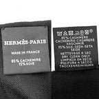 Hermes Shawl New Libris Large Cashmere Silk Black Scarf — view 3