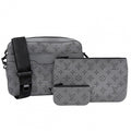 Louis Vuitton Shoulder Bag Monogram Shadow Trio Messenger Crossbody Anthracite