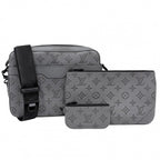 Louis Vuitton Shoulder Bag Monogram Shadow Trio Messenger Crossbody Anthracite