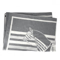Hermes Large Plaid Jacquard Horse Hose Wool Gray Shoulder Bag