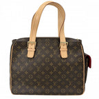 Louis Vuitton Tote Multiplicity Handbag Shoulder Monogram Canvas Brown Gold — view 2
