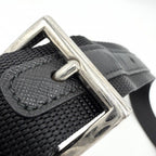 Prada Belt Bag Shoulder Crossbody Triangle Logo Re-Nylon Leather Black Silver — view 9