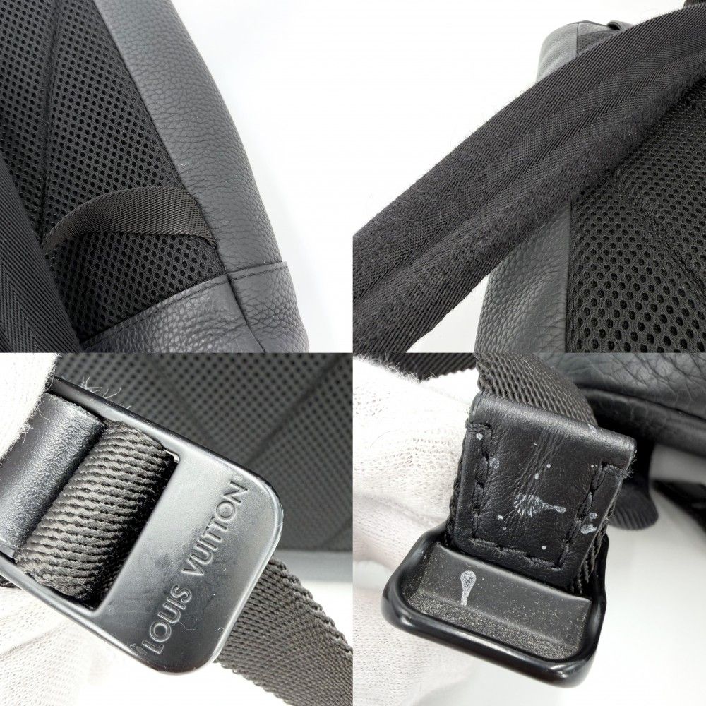 Louis Vuitton Backpack Christopher Slim Leather Black Silver — view 6