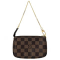 Louis Vuitton Handbag Mini Pochette Accessoires Damier Canvas Brown Gold