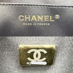 Chanel Shoulder Bag CC Logo Double Chain Turnlock Bag Crossbody Tweed Wool — view 5