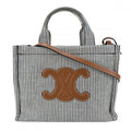Celine 2-Way Triomphe Small Cabas Thais Shoulder Bag Crossbody Stripe Tote