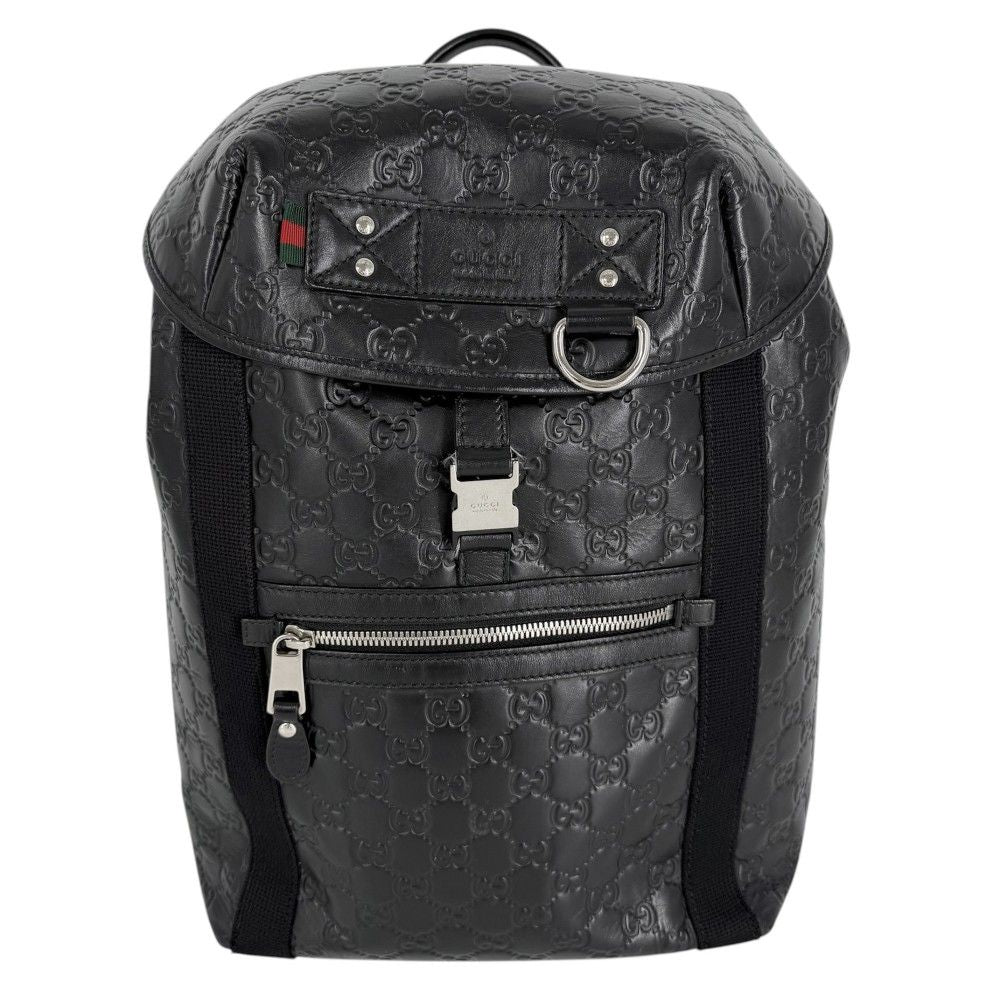 Gucci Backpack Guccissima Black Silver
