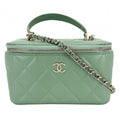 Chanel 2-Way Quilted Vanity Chain Shoulder Bag Mini Pochette Crossbody CC Logo