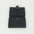 Hermes Bearn Mini Coin Purse Wallet Bifold Mini Chevre Noir Black Gold Compact — view 7