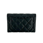 Chanel Quilted CC Logo Lambskin Leather Bifold Wallet Black — view 2