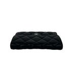 Chanel Quilted CC Logo Lambskin Leather Bifold Wallet Black — view 3