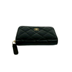 Chanel Quilted CC Logo Lambskin Leather Coin Case Black — view 6