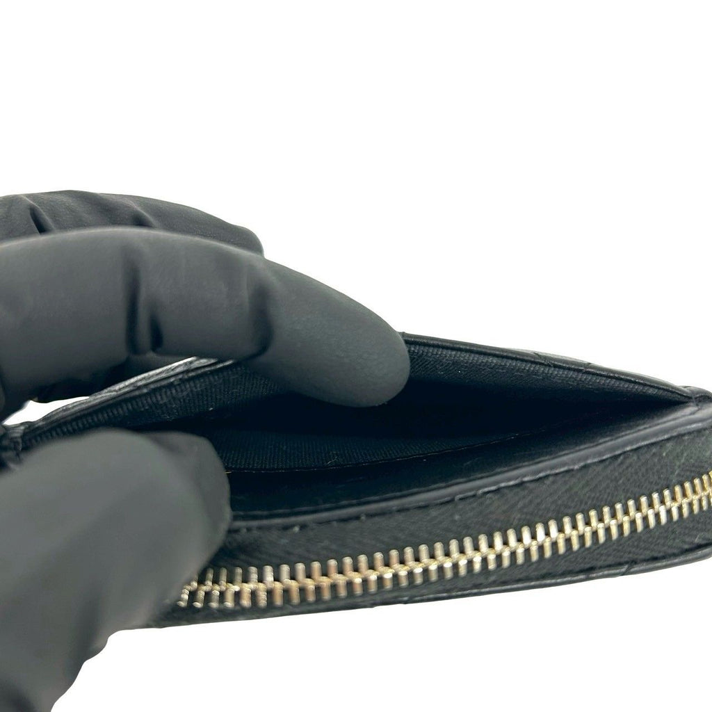Chanel Quilted CC Logo Lambskin Leather Coin Case Black — view 9