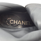 Chanel Suede CC Logo Chain Ankle Boots Shoes Black 36c — view 7