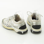 Chanel Mesh CC Logo Sneakers Low Cut Silver White — view 4