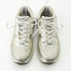 Chanel Mesh CC Logo Sneakers Low Cut Silver White — view 2