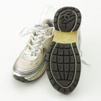 Chanel Mesh CC Logo Sneakers Low Cut Silver White — view 5