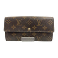 Louis Vuitton Monogram Pochette Porte Monet Cles Bifold Wallet Brown