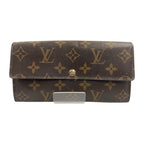 Louis Vuitton Monogram Pochette Porte Monet Cles Bifold Wallet Brown