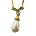 Dior Necklace Rhinestone Faux Pearl Gold