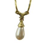 Dior Necklace Rhinestone Faux Pearl Gold — view 2