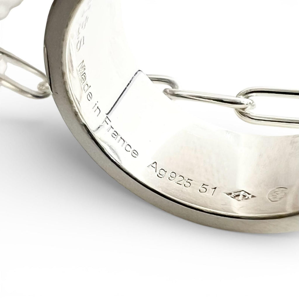 Hermes Alpha Kelly Double Ring Silver 51 To Japanese Rhinoceros