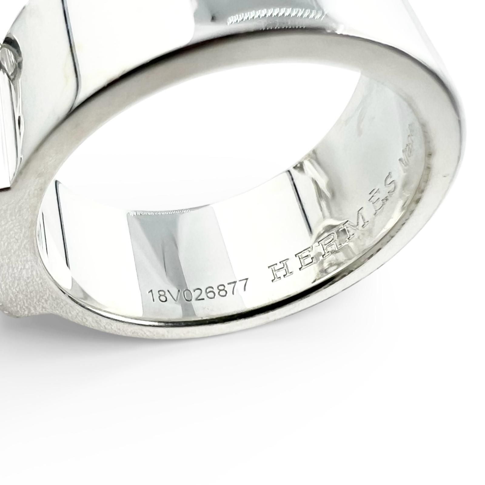 Hermes Alpha Kelly Double Ring Silver 51 To Japanese Rhinoceros