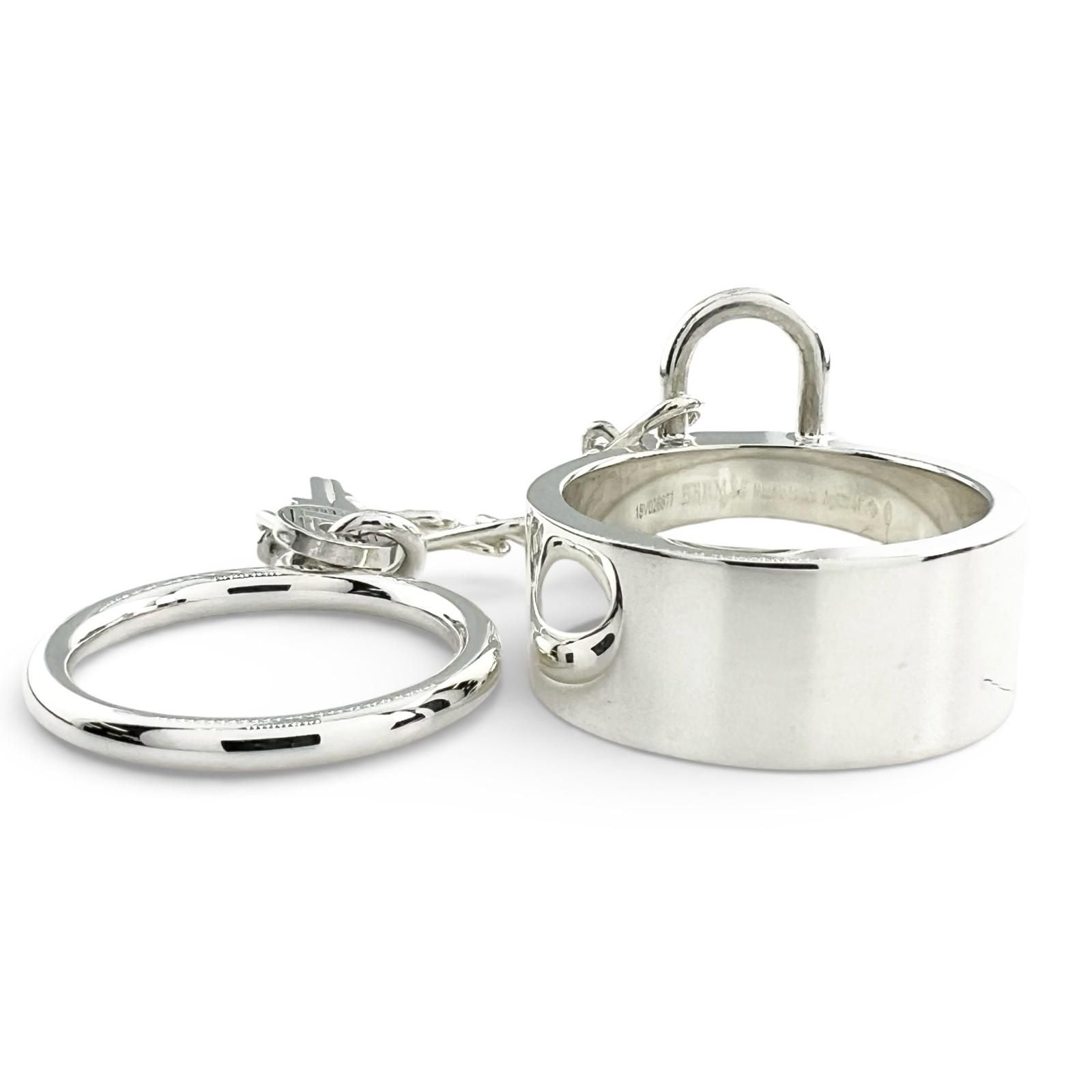 Hermes Alpha Kelly Double Ring Silver 51 To Japanese Rhinoceros