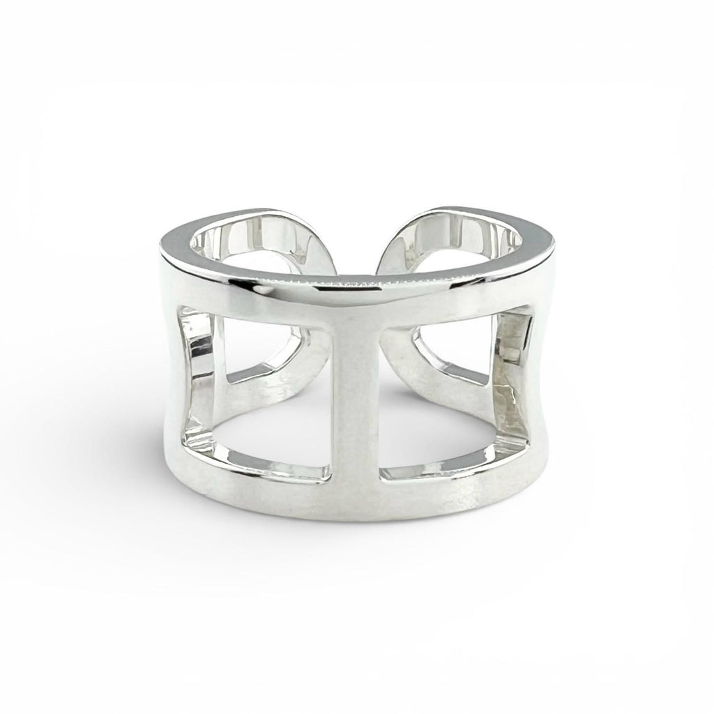 Hermes Chaine D'ancre Ring Silver