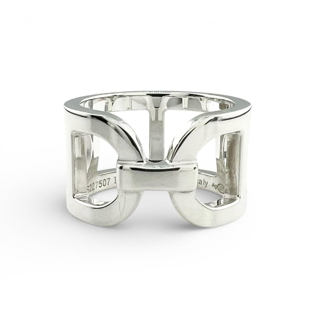 Hermes Chaine D'ancre Ring Silver
