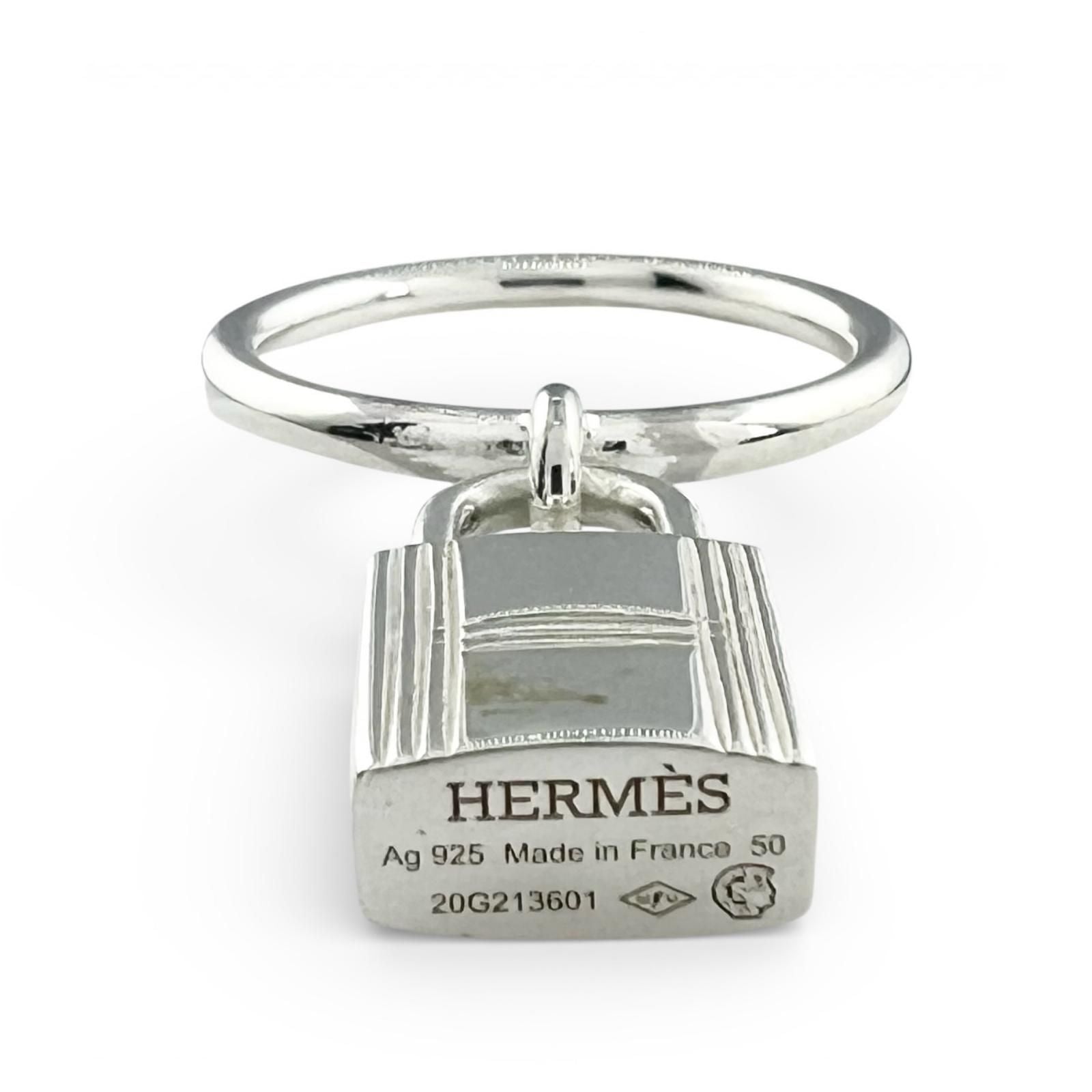 Hermes Amulet Cadena Ring Silver