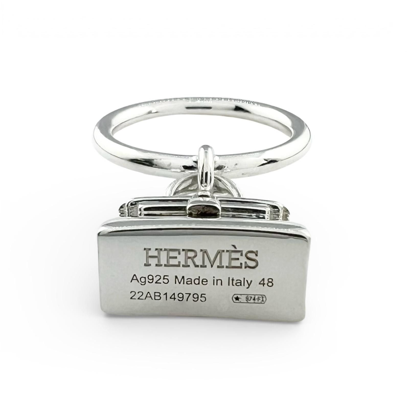 Hermes Kelly Amulet Ring Silver 48 Box Case