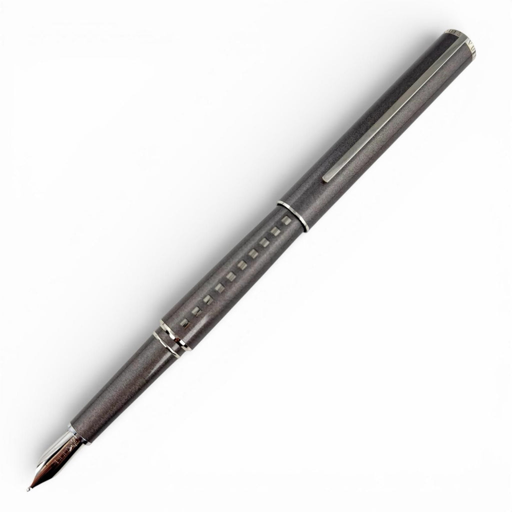 Louis Vuitton Jet Ligne NIB 18k M NIB Fountain Pen Metallic Gray Silver