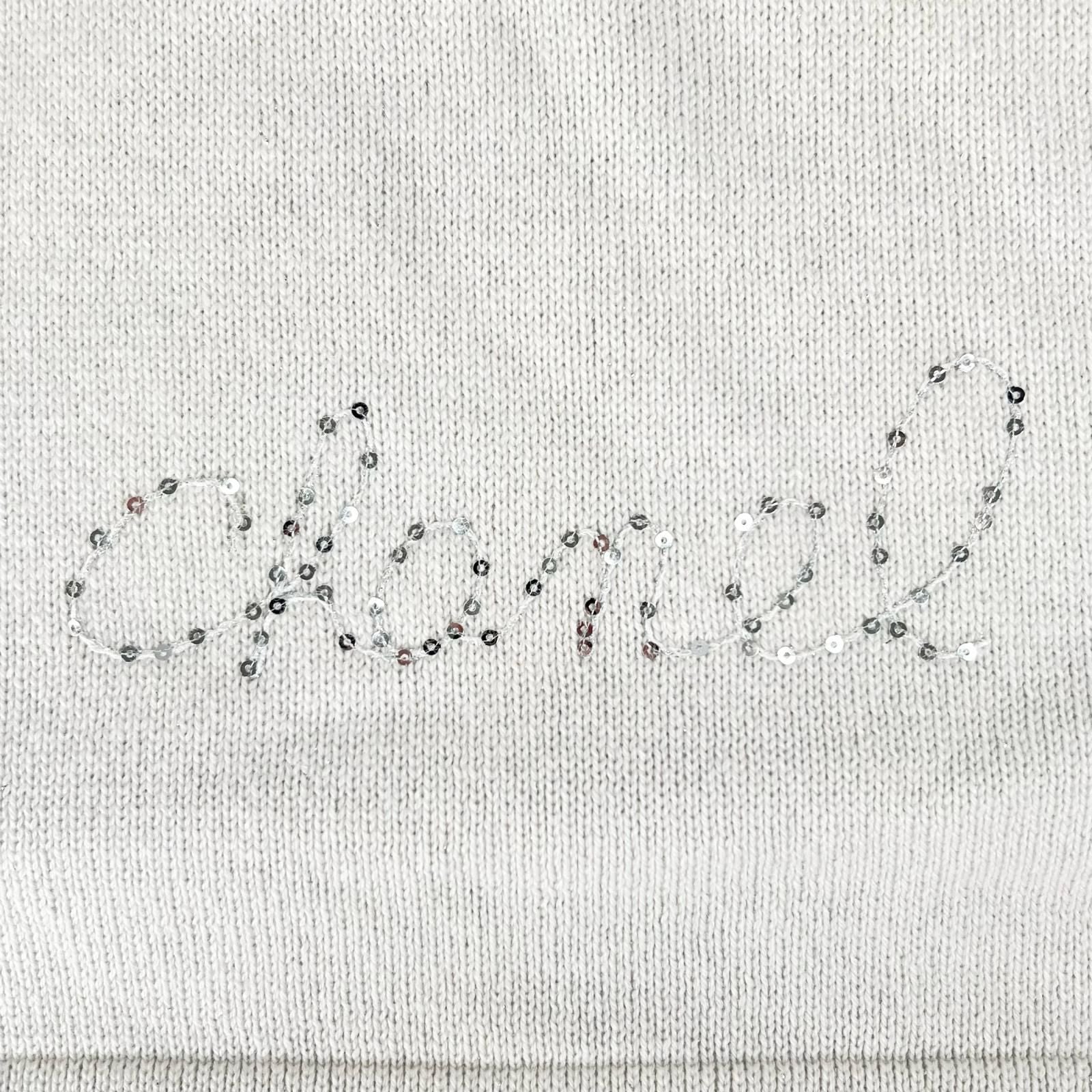 Chanel Cashmere Sequin Decoration Logo Scarf — view 4