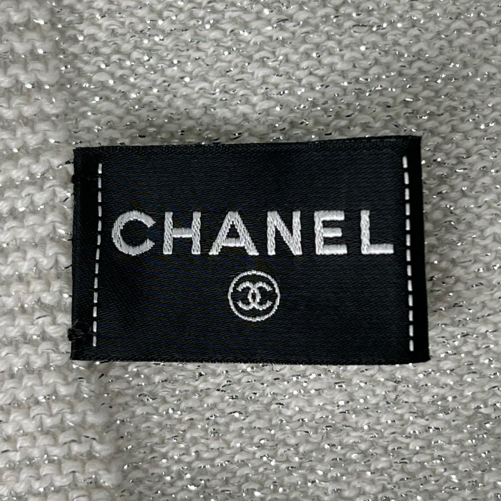 Chanel Cashmere Sequin Decoration Logo Scarf — view 5