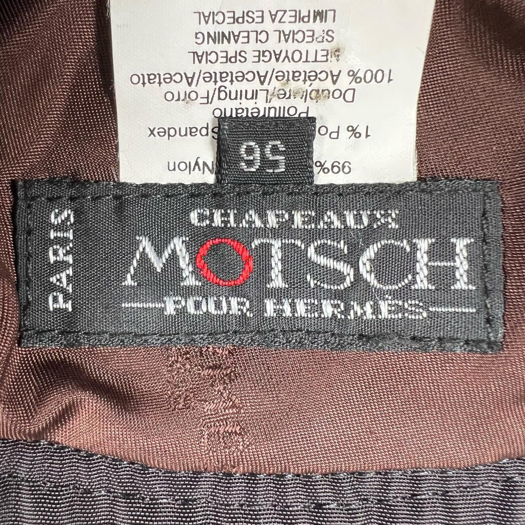 Hermes Motsch Lift Embroidery Nylon Bucket Hat Dark Brown 56 — view 8