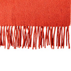 Hermes Cashmere Logo Embroidered Scarf with Fringe Shawl Brown — view 3