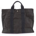 Hermes Her Line MM Silver Key with Cadena Series Canvas Tote Gray