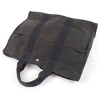 Hermes Her Line MM Silver Key with Cadena Series Canvas Tote Gray — view 4