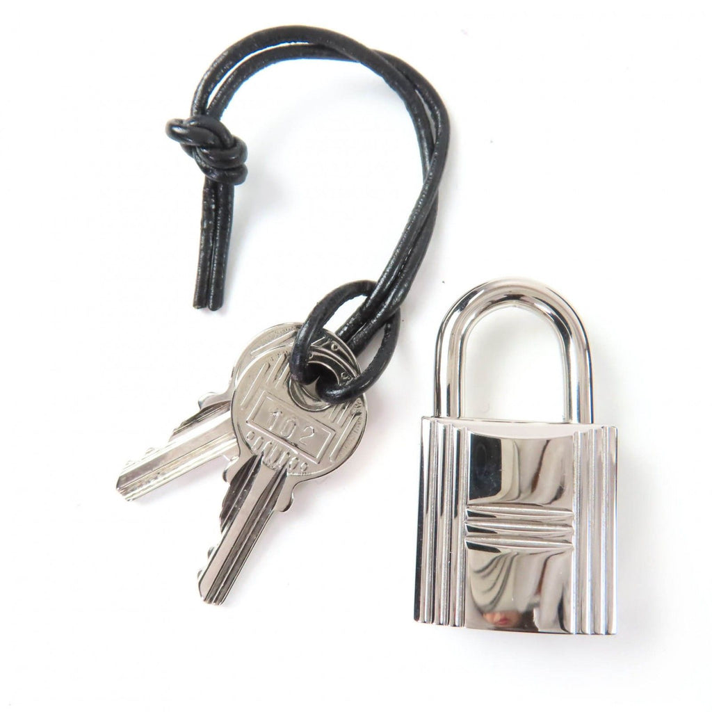 Hermes Her Line MM Silver Key with Cadena Series Canvas Tote Gray — view 8