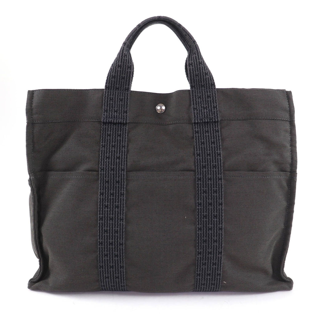 Hermes Her Line MM Silver Key with Cadena Series Canvas Tote Gray — view 2