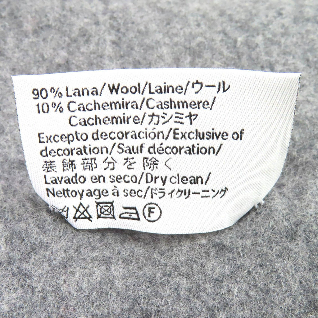 Loewe Wool Cashmere Anagram Embroidery Fringe Long Scarf Gray Red Recommended — view 8