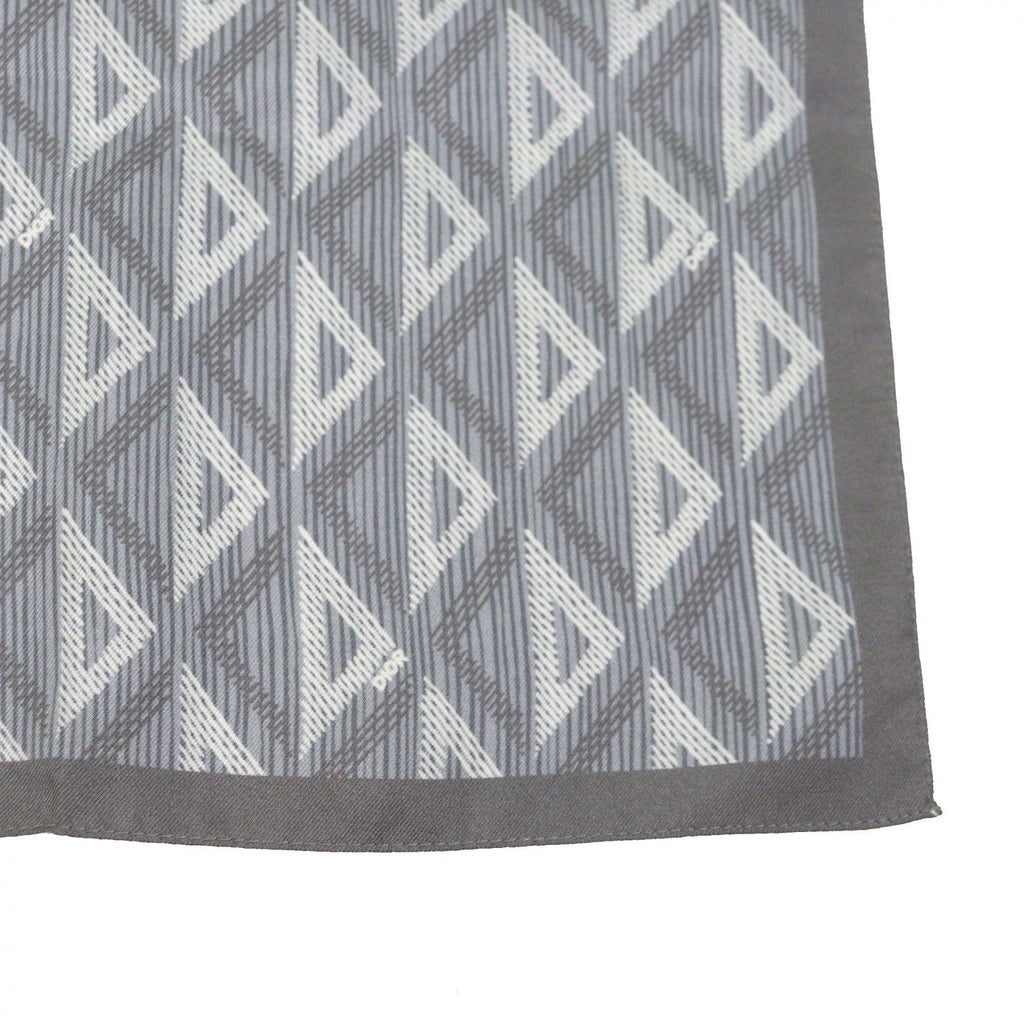 Dior Homme Silk 100% CD Diamond Pocket Square Scarf Handkerchief Gray — view 3
