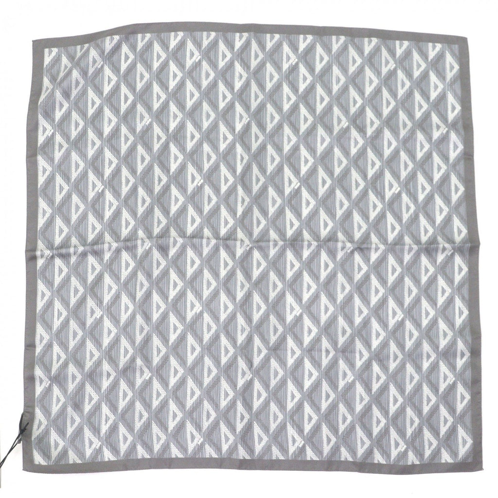 Dior Homme Silk 100% CD Diamond Pocket Square Scarf Handkerchief Gray — view 2