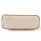 Hermes Bolide Pouch Cotton 100% Leather Logo Embroidered Zip Natural — view 3
