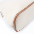 Hermes Bolide Pouch Cotton 100% Leather Logo Embroidered Zip Natural — view 5