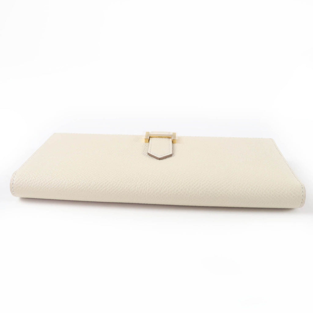 Hermes Bearn Souffle Chevre Misor Nata Gold Wallet — view 4
